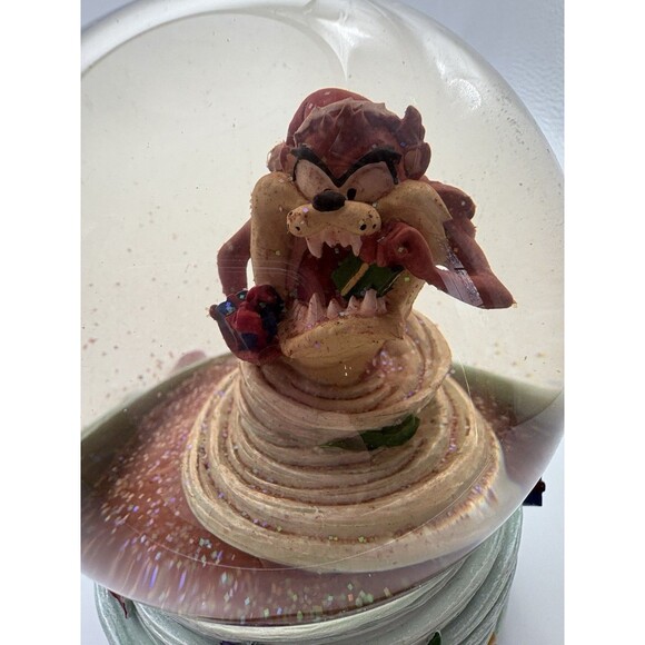 Vintage Looney Tunes Taz Tasmanian Devil Christmas Musical Snow Water Globe - Picture 4 of 10